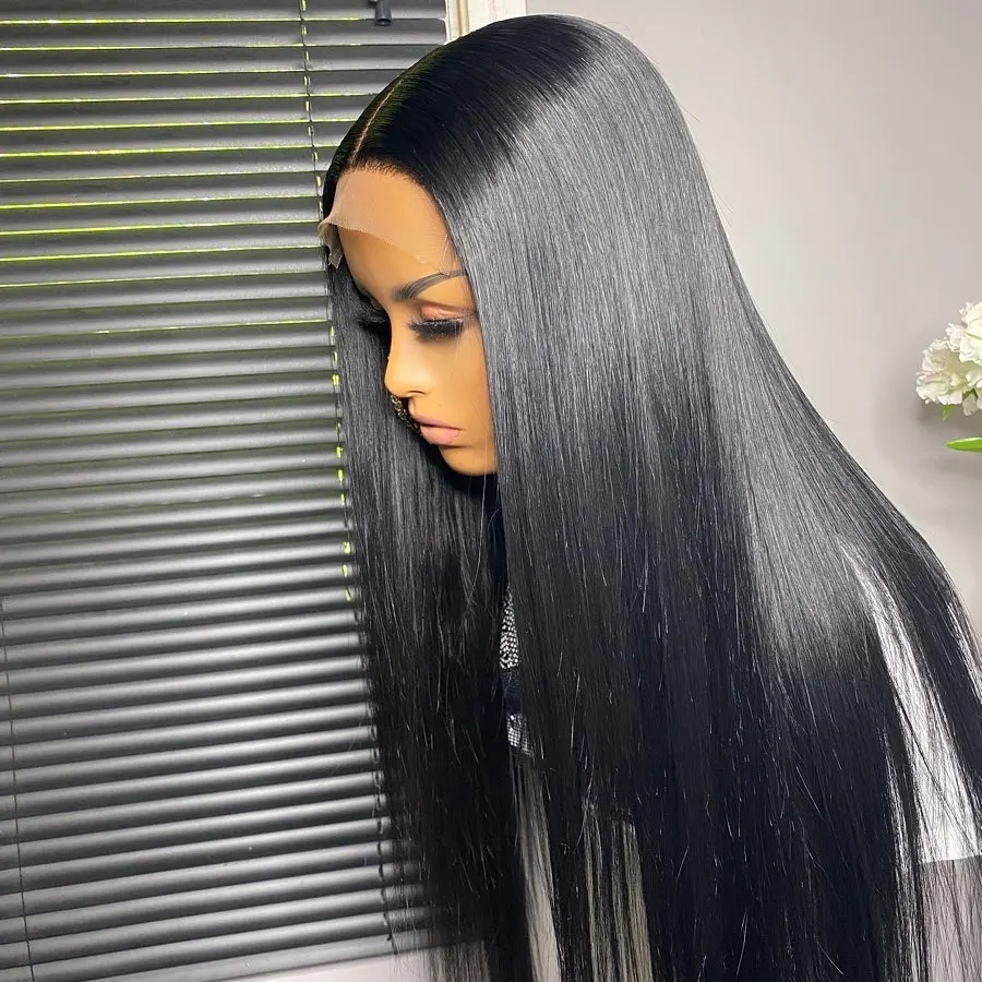 شعر صناعي مستقيم لون أسود شعر طويل للنساء السود