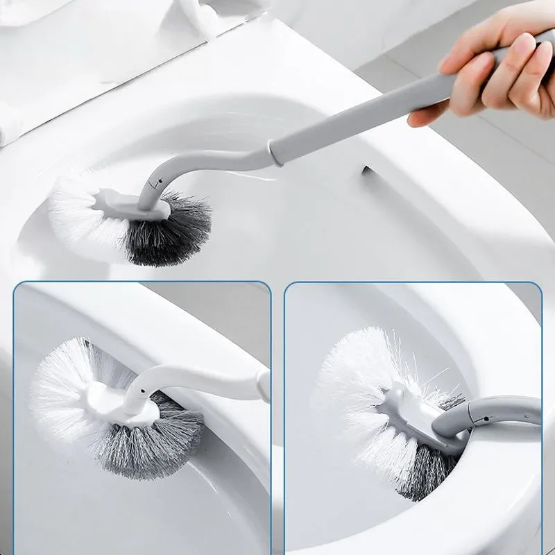 Plastic Toilet Brush Long Handle Soft Hair WC Cleaning Brush Squatting Pan Cleaner Household WC Gap Remover Bathroom Accessories