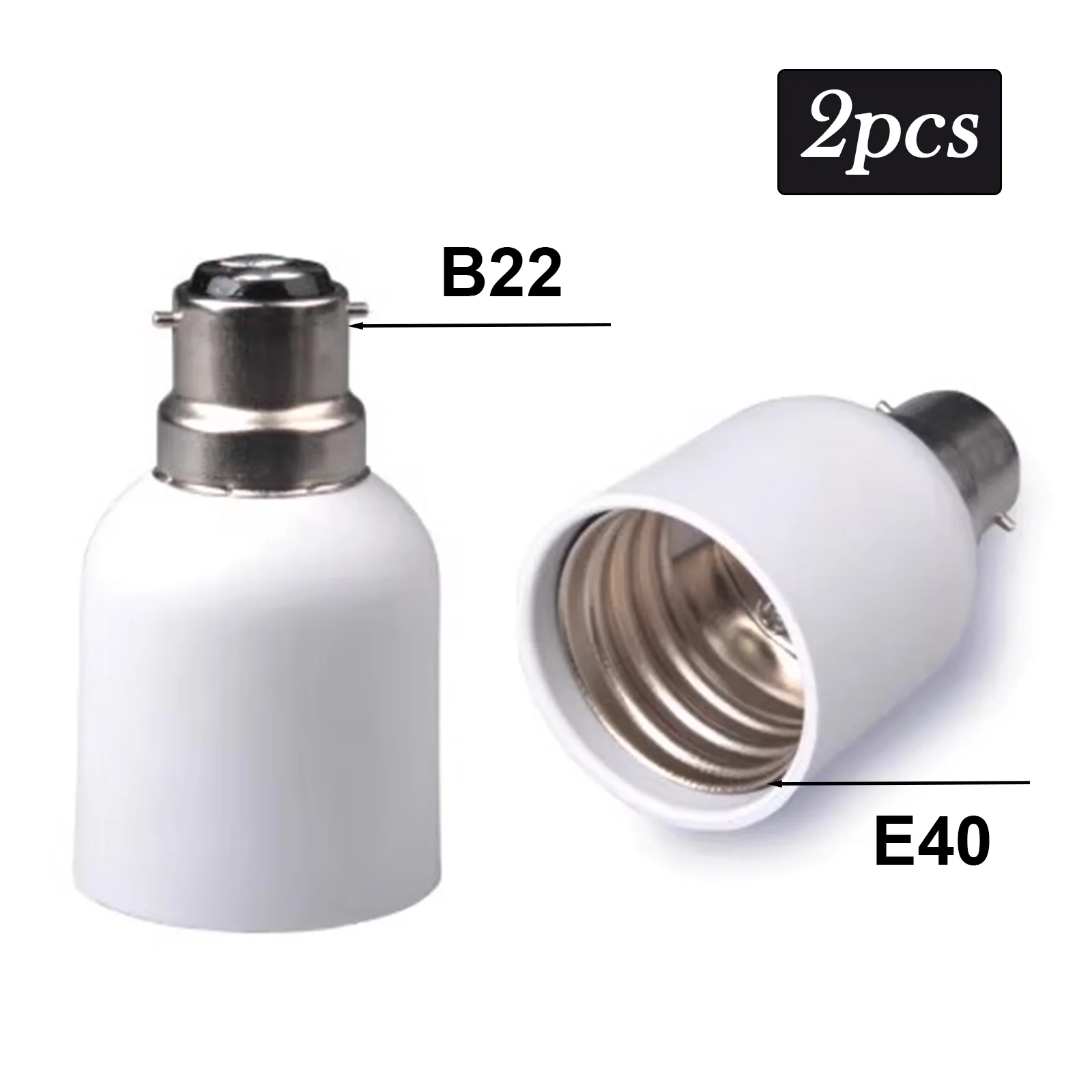 2Pcs B22 To E40 Soc… - image