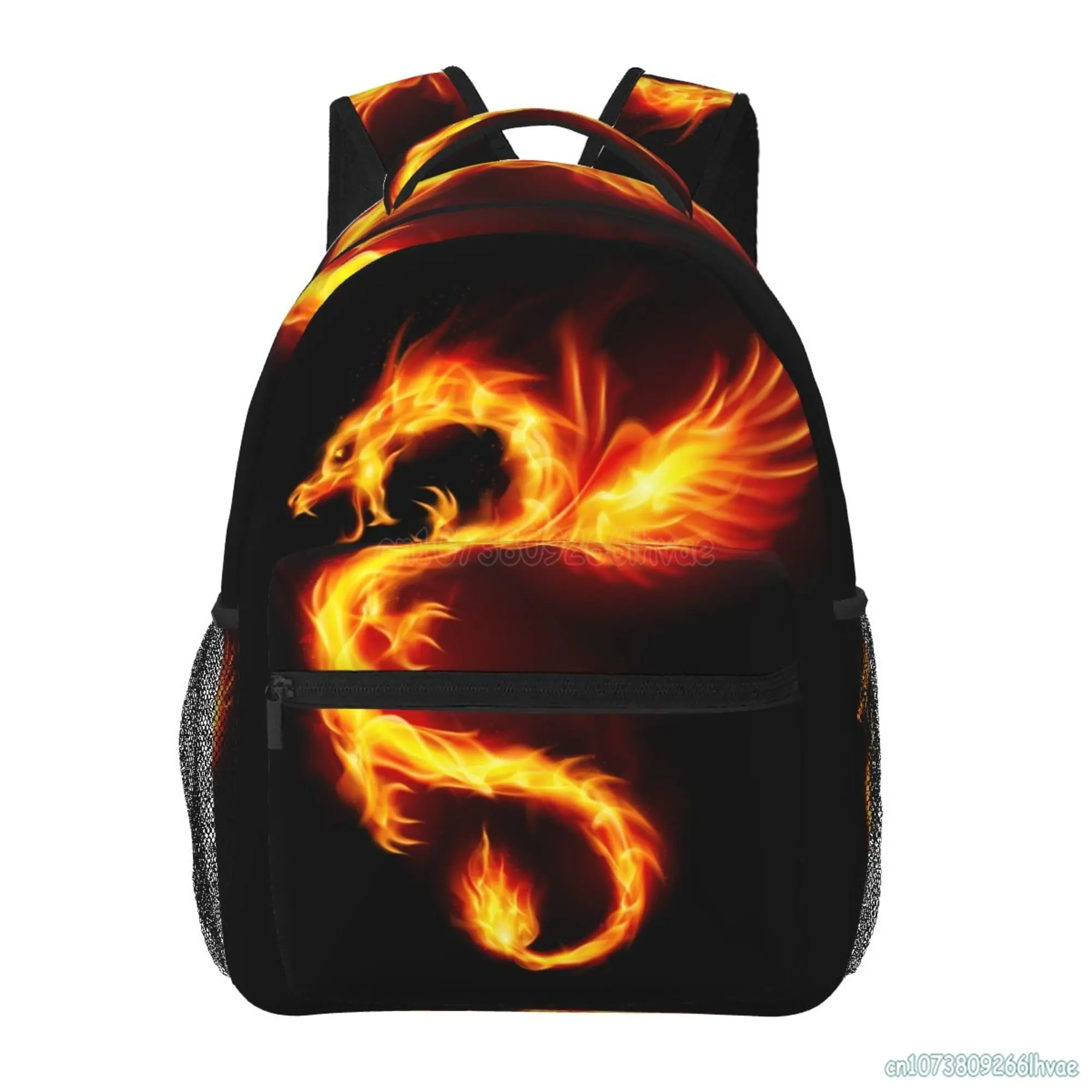 Schul rucksack Gold Feuer Drachen Bücher tasche für Jungen Mädchen Teenager lässig Reisen Wandern Camping Tasche Erwachsene Computer Laptop Tages rucksack