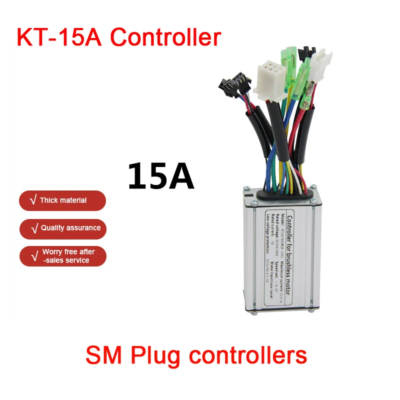 

Original Ebike Controller 6-Tube 36V/48V KT 15A Square Wave Controller SM Plug Electric Bicycle Mountain Bike parts