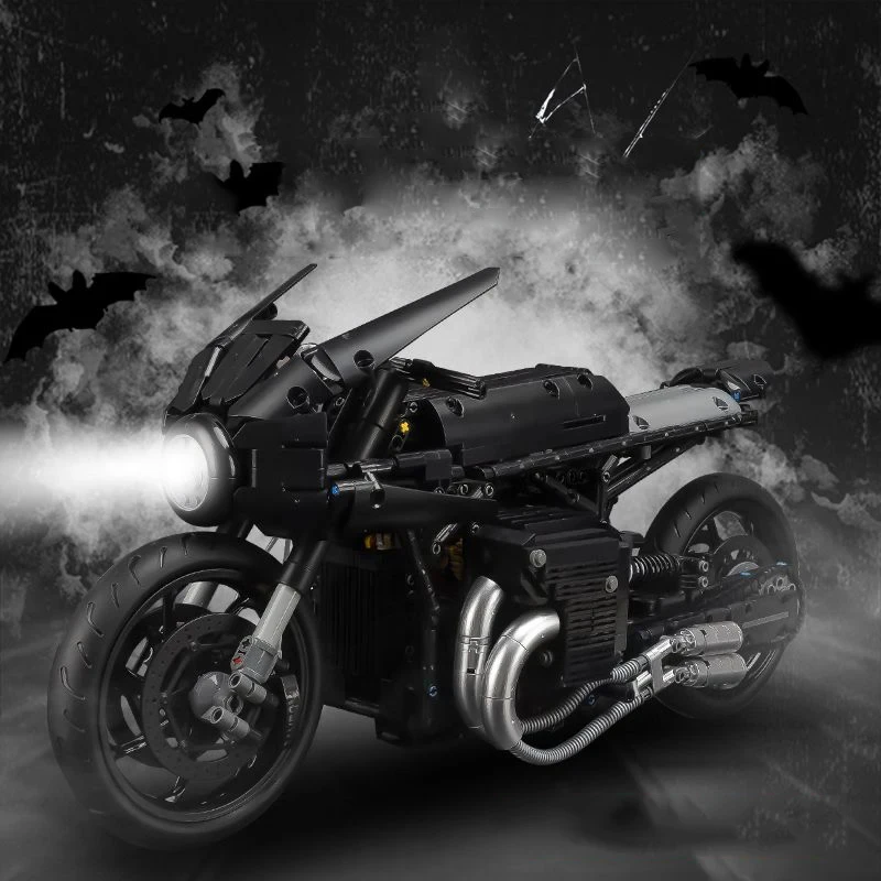 1981PCS Technical 1:5 Batmobile Racing Motorcycle Building Blocks Speed Motorbike Bricks Construction Toy Halloween Gift for Kid