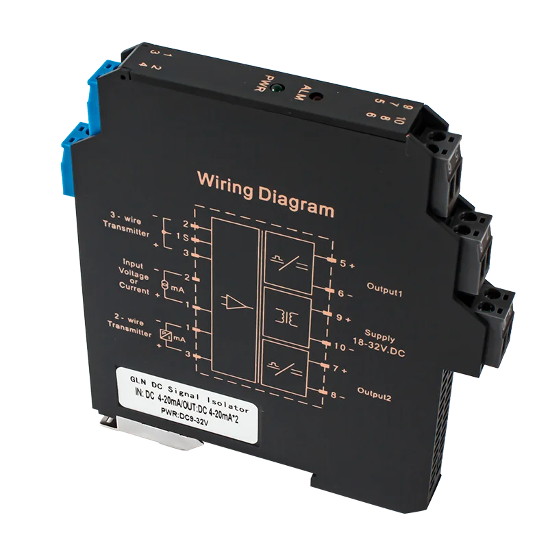 4-20mA to 0-10V 0-5V to 4-20mA Ultra-Thin Signal Isolator 1 In 1 Out 1 In 2 Out DC Voltage Isolated Transmitter 4-20mA 0-20mA