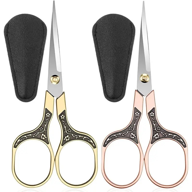 

【COMELY】Ножницы для шитья и вышивания, 2 шт., винтажные, с чехлом, маленькие, для рукоделия и DIY-проектов