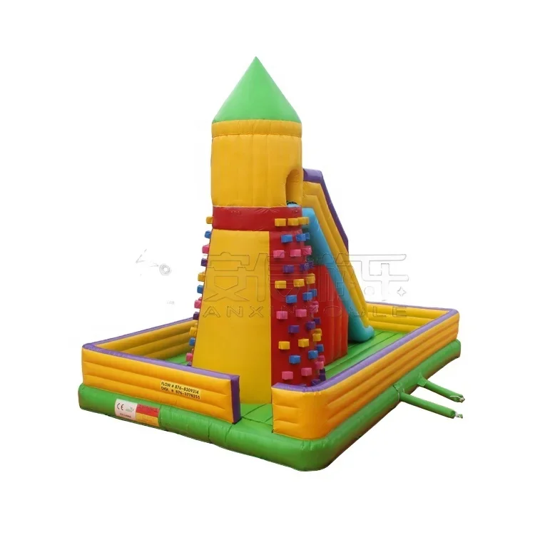 Kids inflatable rock climbing  indoor exciting mountain rocking climbing walls with blowers for sale