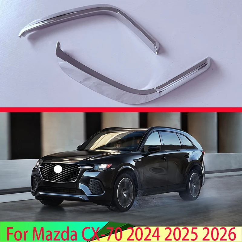 

For Mazda CX-70 2024 2025 2026 Car Accessories ABS Chrome Front Bumper Air Intake Trim With Decorative Sequins