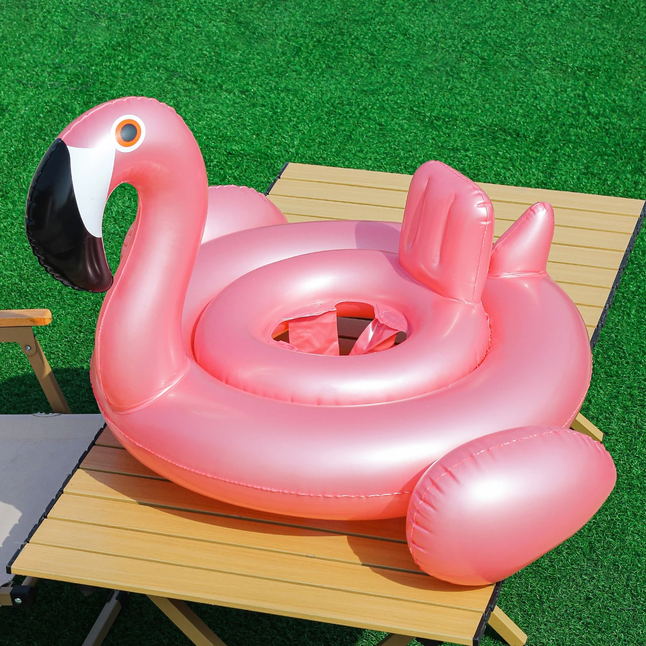 1pc Rose Gold Flamingo Papegaai Zwembad Drijft Zomer Zwemring, Strand en Zwembad Zwemhulp, Waterveiligheid Gea Strandspeelgoed voor Zwembadfeest