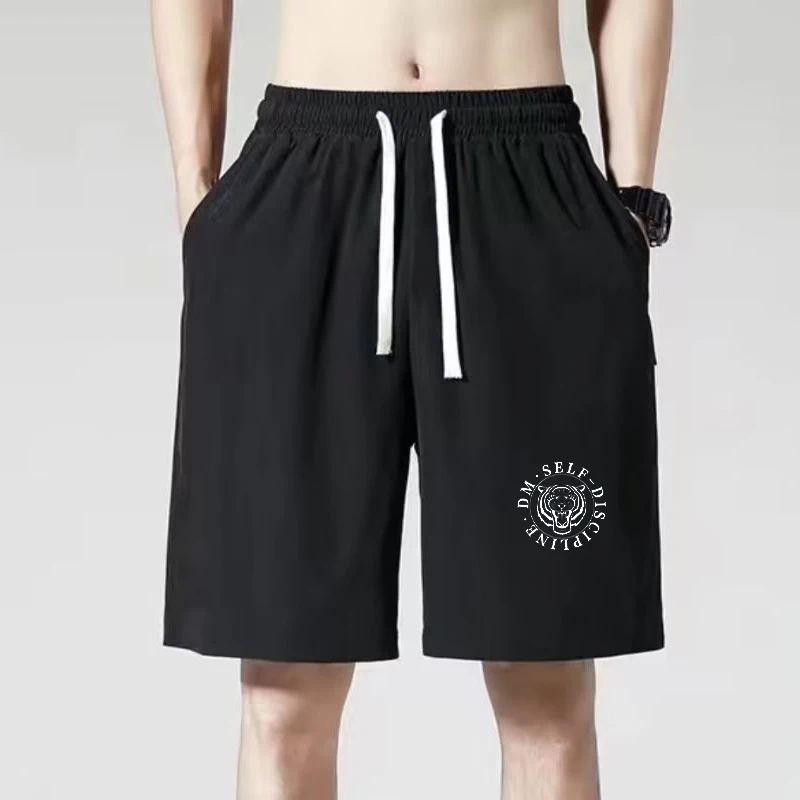 Men's New Summer Ice Silk Shorts Unique Printed Quick Dry Comfortable Tight Waist Sports Basketball Jogging Casual Sports Shorts