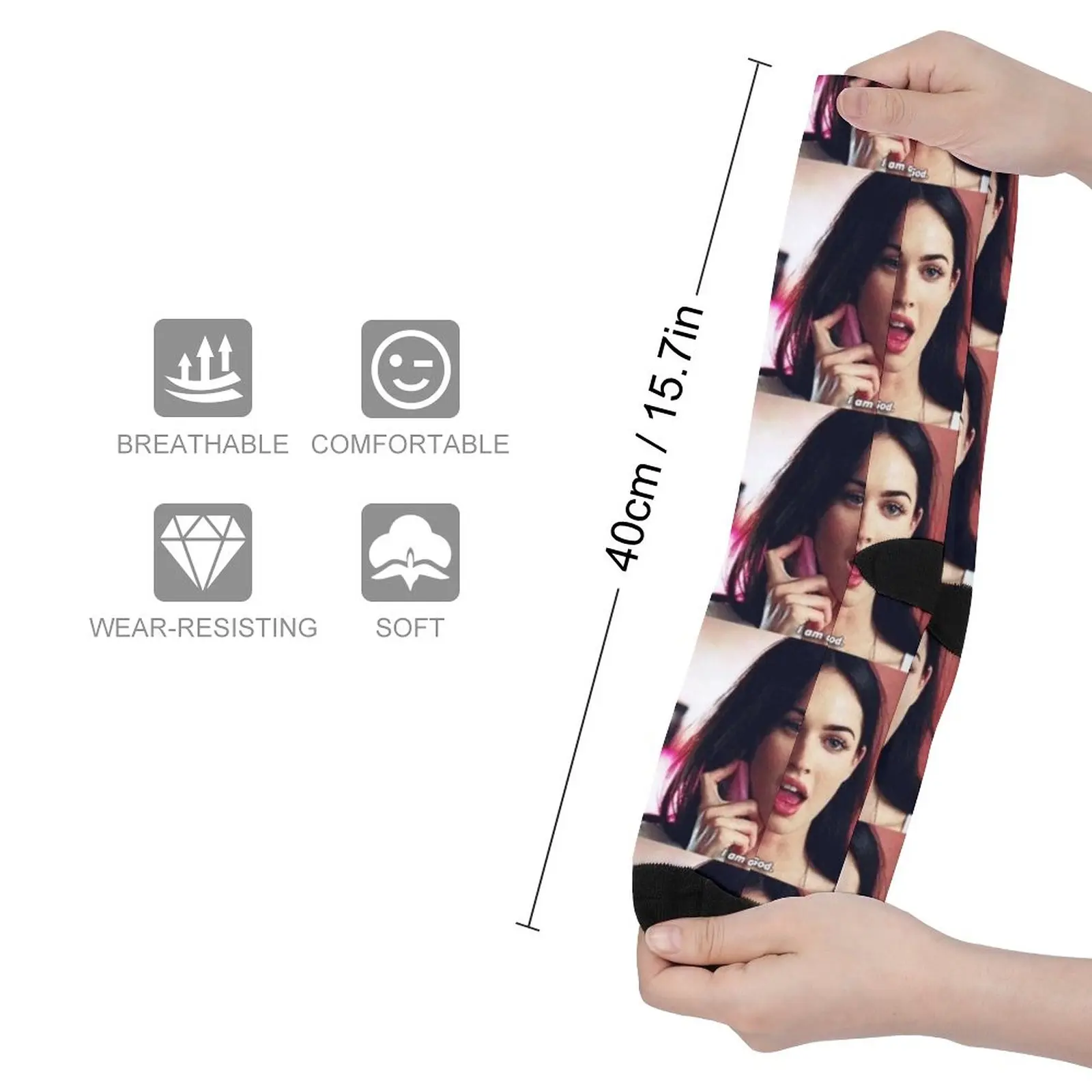 Megan Fox 'I Am A God' Jennifer's Body Socks Male sock men socks cotton gifts for men designer socks