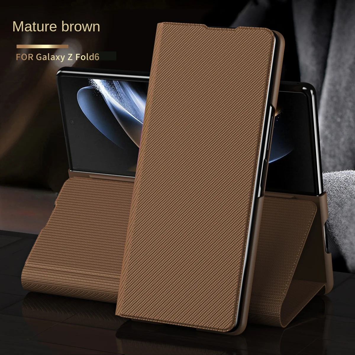 

For Samsung Galaxy Z Fold 6 5 4 3 Case Skin Friendly Matte Carbon Fiber Texture PU Leather Folding Shockproof Protect Hard Cover