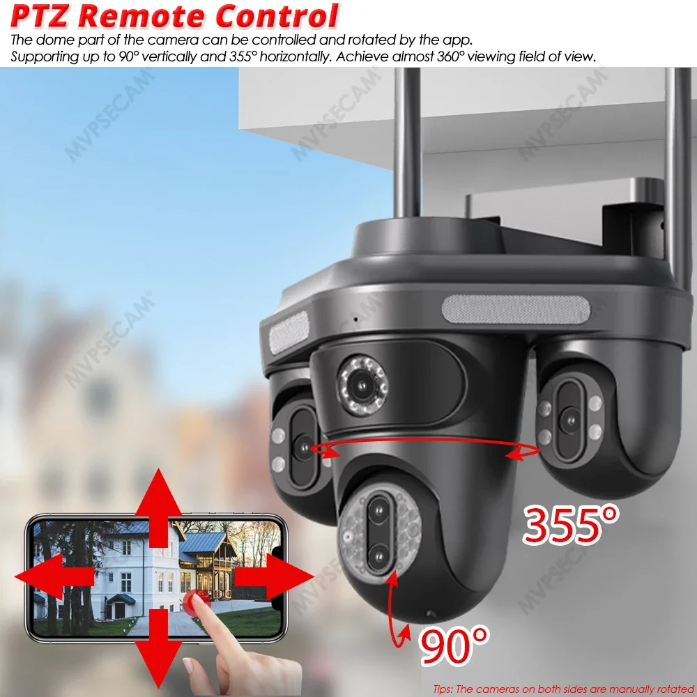 16MP 8K Ultra HD Outdoor Security Camera 10X Smart Zoom PTZ&AI Motion Tracking WiFi Wireless Surveillance Starlight Night Vision
