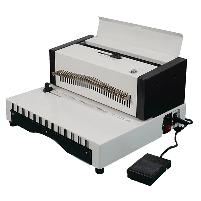 Full-automatic Electric Double Loop Binding Machine Book Wire Binder with Footpedal