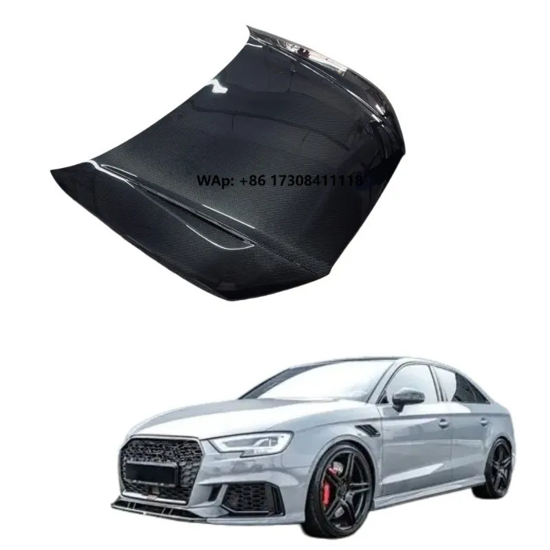 

Glossy Carbon Fiber Car Hood for A3 8V S3 RS3 8Y Engine Bonnet Ventilated Design Lightweight Racing Body Kit Tuning Parts