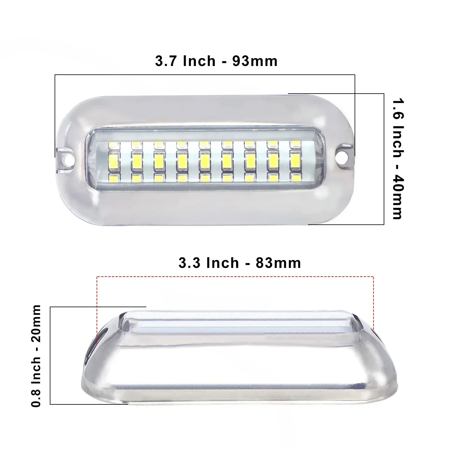 Slim Mini Boat LED Underwater Light Surface-mount Light for Pool/boat/fishing/dock