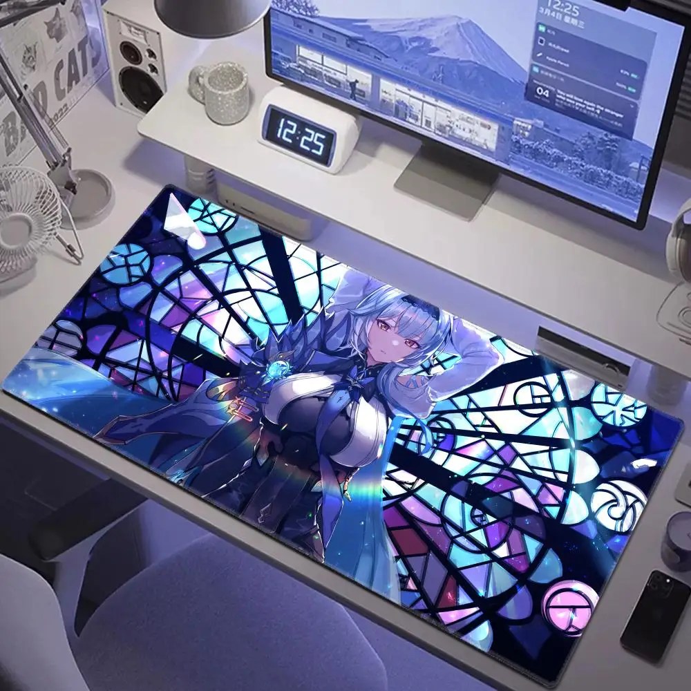 

Eula Genshin impact Mousepad HD Printing Computer Gamers Locking Edge Non-slip Mouse Pad XXL90x40cm Keyboard PC Desk Pad