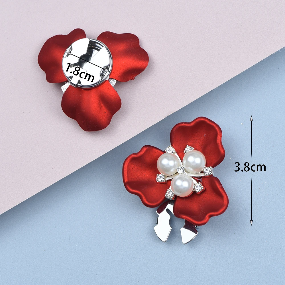 2Pcs Imitation Shell Pearl Flower Button Cover Luxury Shirt Sleeve Button Elegant Copper Cufflinks Accessories for Women