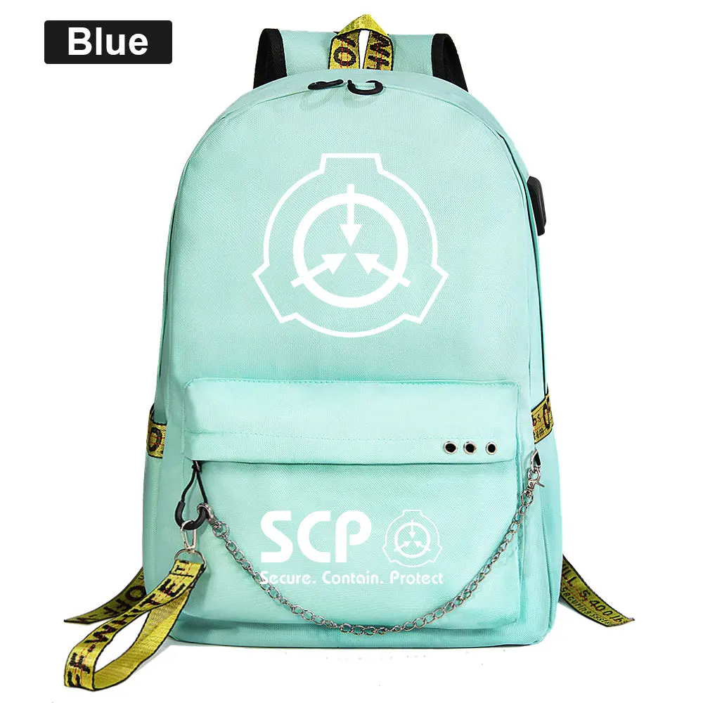 SCP Secure Contain Protect Backpack For Teenager Student Travel Bag USB Charging Chain Bundle Laptop Backpack Bookbag Mochila