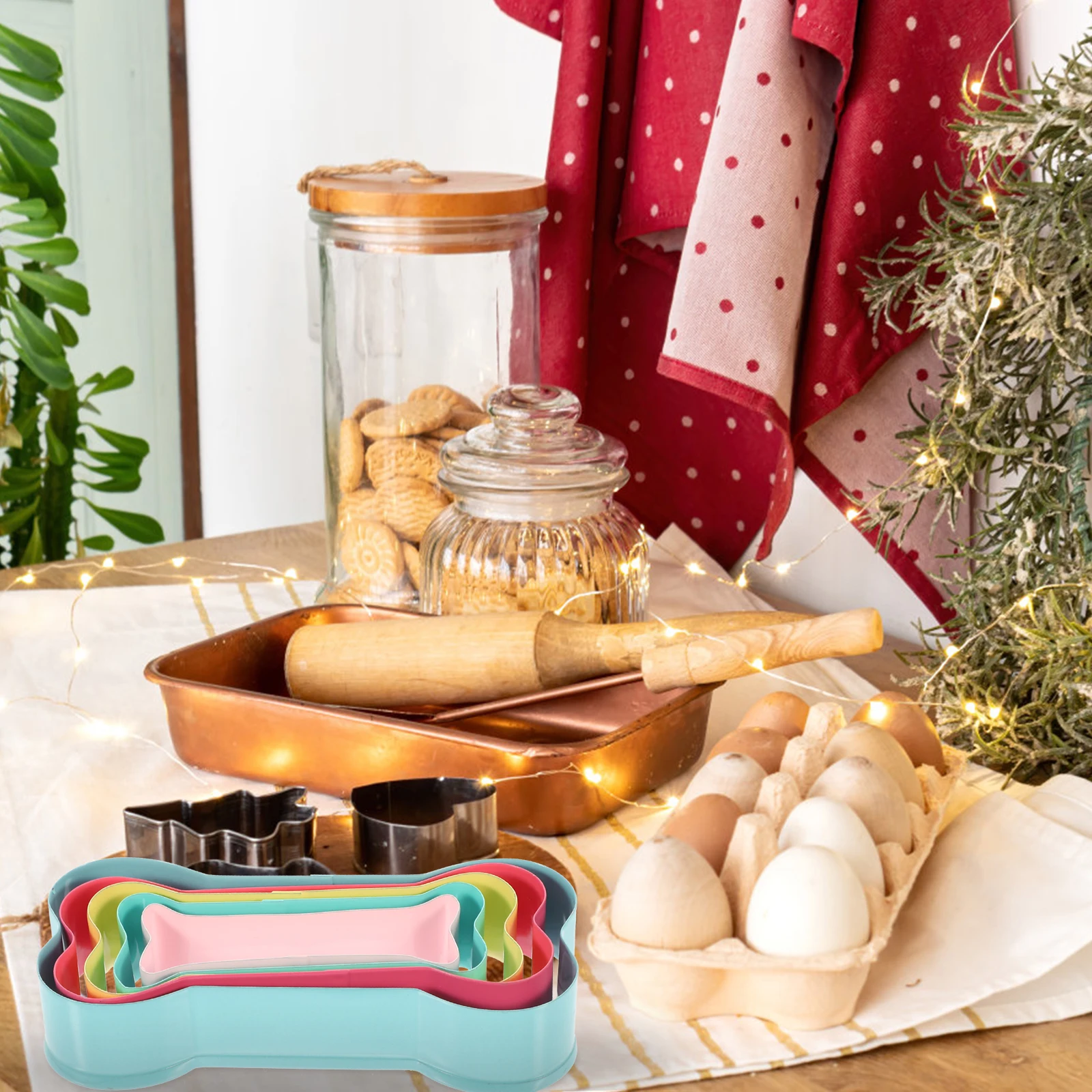 

5 Pcs Baking Stainless Steel Dog Bone Mold Cookie Cutting Machine Pet Party
