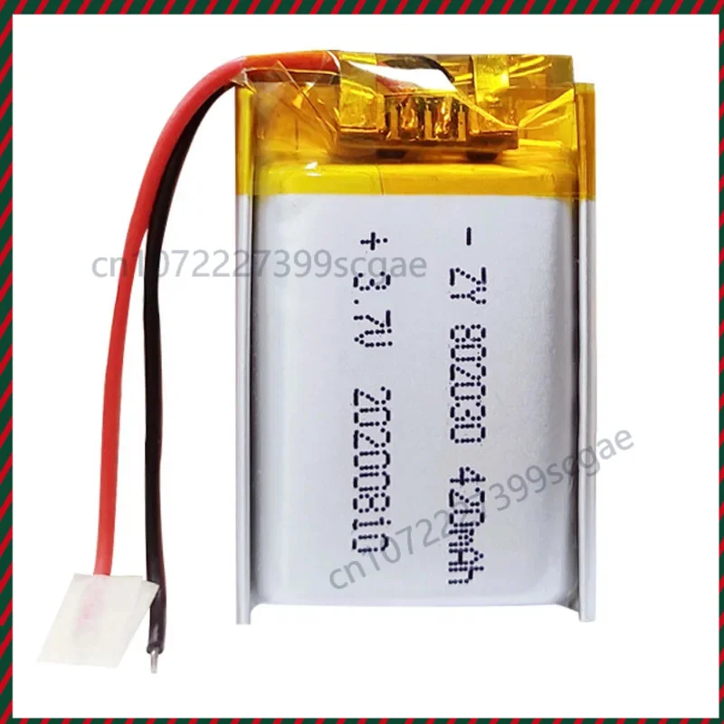 802030 3,7 V 420 mAh oplaadbare lithium-polymeerbatterij Li-ioncel voor MP3 MP4 MP5 GPS Bluetooth-luidspreker USB-ventilator Muis Massager