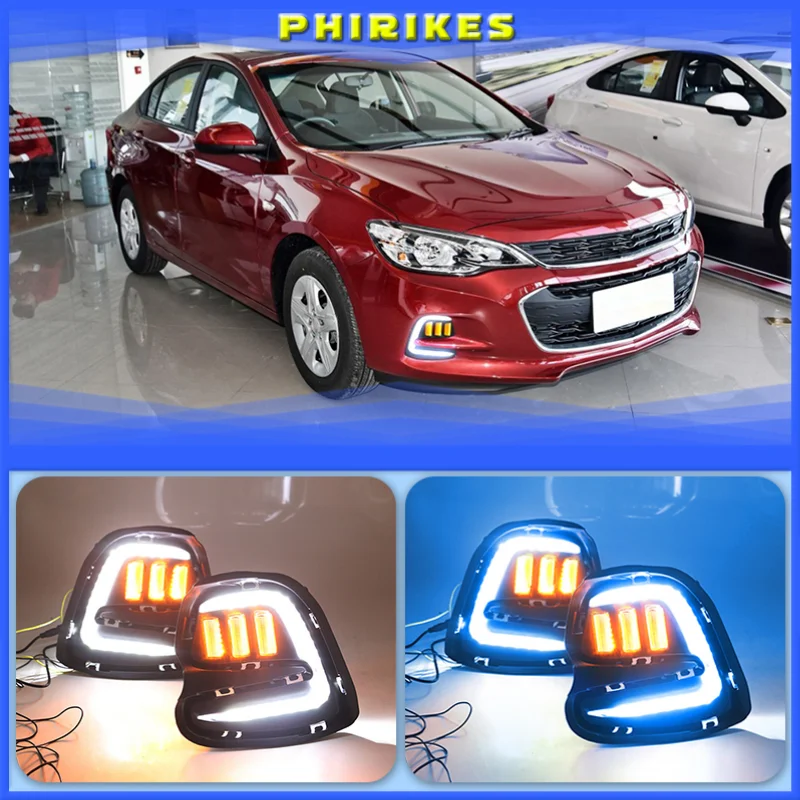 

1 Set LED Daytime Running Lights Turn Signal Fog Lamp Cover DRL For Chevrolet Cavalier 2016 2017 2018 2019