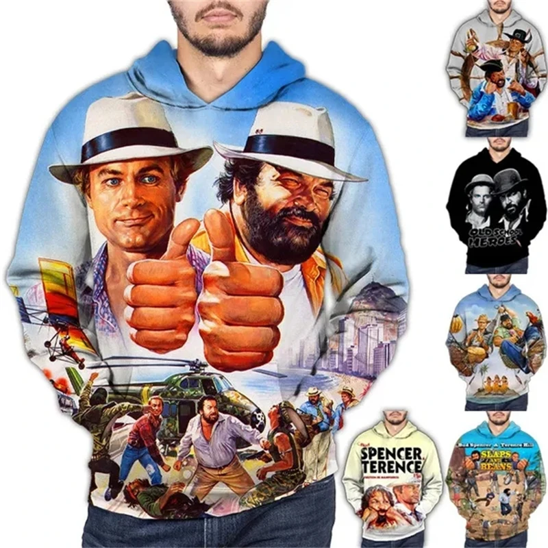 Summer New Style Terence Hill And Bud Spencer 3D Printed Hoodie Men And Women Funny Hip-hop Casual Fashion Cool Tops Sweatshirts