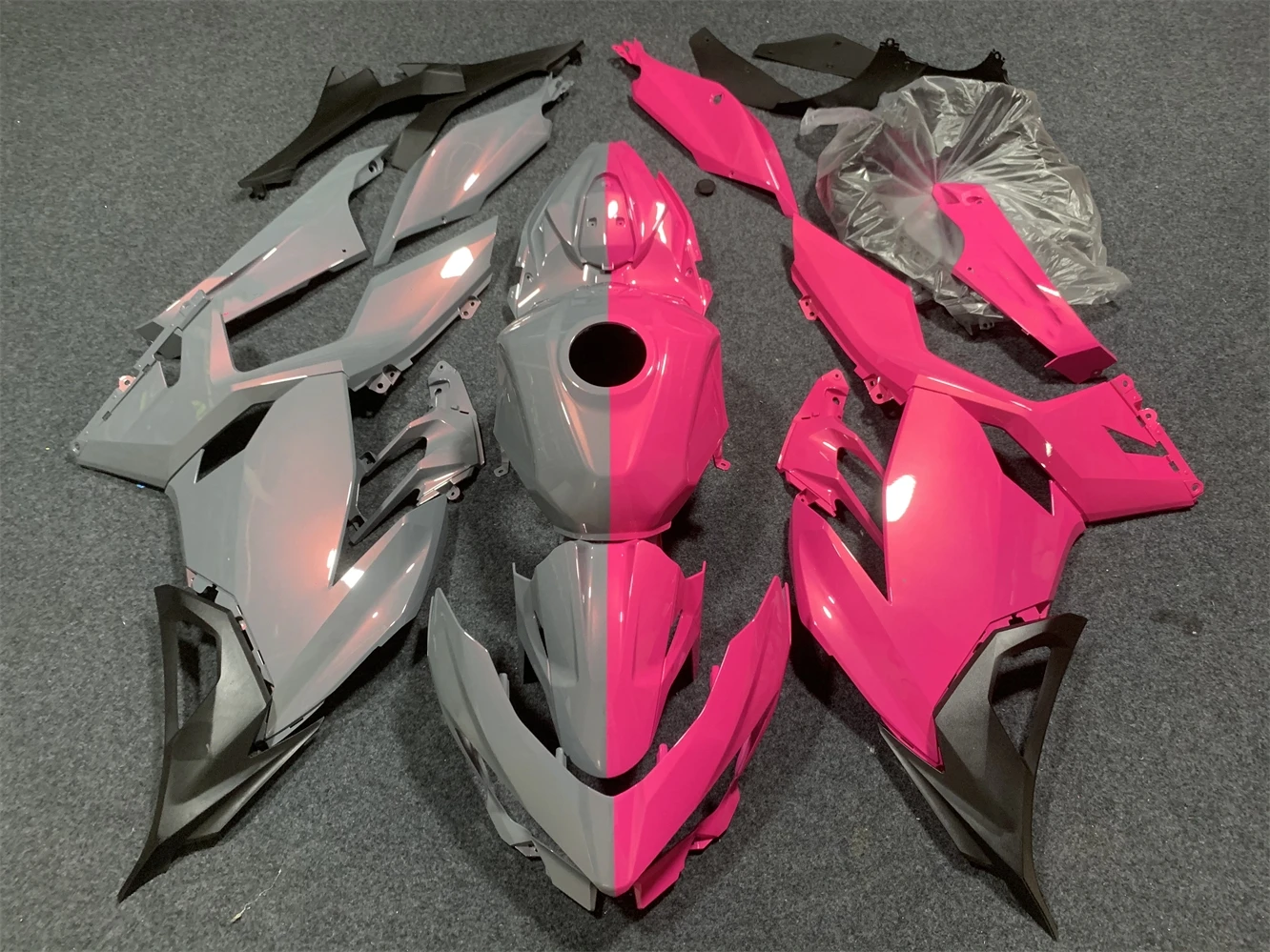 Motorcycle Fairing Kit fits Ninja 400 2018 2019 2020 2021 2022 2023 EX400 18 19 2021 22 23 Year fairing Pink gray motorcycle