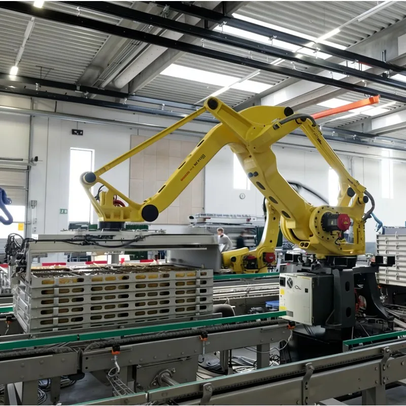 Customized Heavy Duty Palletizing Robot Automatic Palletizing Line For Food Factory Grain Oil Carton And Bag