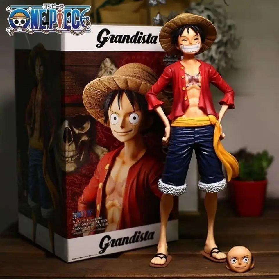 

26cm One Piece Handmade Figure Luffy Love Laughing Luffy Face Swappable Confident Smiling Face Luffy Anime Handmade Model Gift