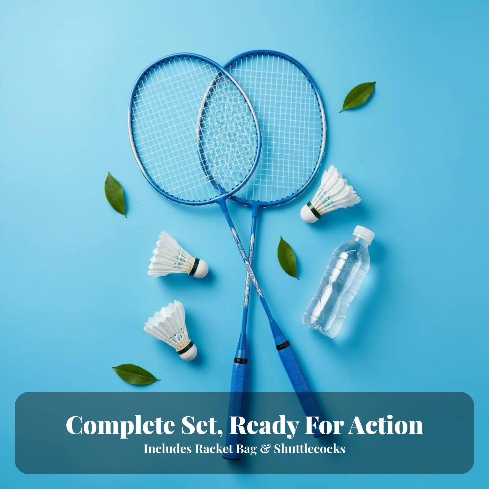 

Badminton Racket Set Long-Lasting Badminton Racquet Set Sports Equipment High-Strength Frame Outdoor Game Large Sweet Hitting