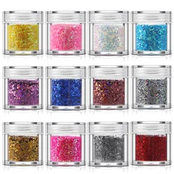 Olografico grosso Glitter resina Glitter paillettes fiocco artigianato grosso Glitter resina bicchieri per unghie viso Glitter creazione di gioielli