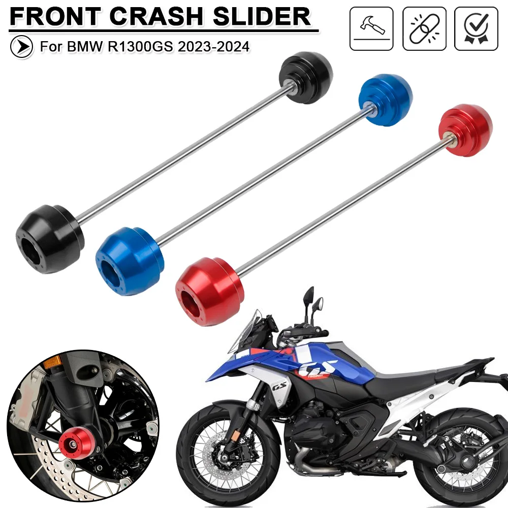 Motorrad Vorderrad Aluminium Crash Slider Achse Gabel Fallen Schutz Zubehör Für BMW R1300GS 2023 2024 R1300 GS GS1300