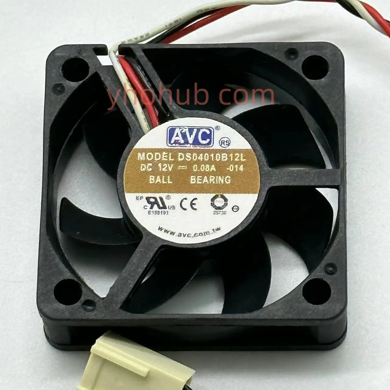 AVC DS04010B12L 014 DC 12V 0.08A 40x40x10mm 3-Wire Server Cooling Fan