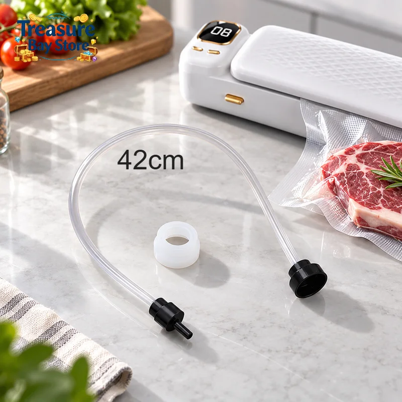 46×2.3×2.3cm Vacuum Sealer Hose External Pumping Tube Automatic Food Vacuum Sealing Machine Pipe Vacuum Sealer Accessories