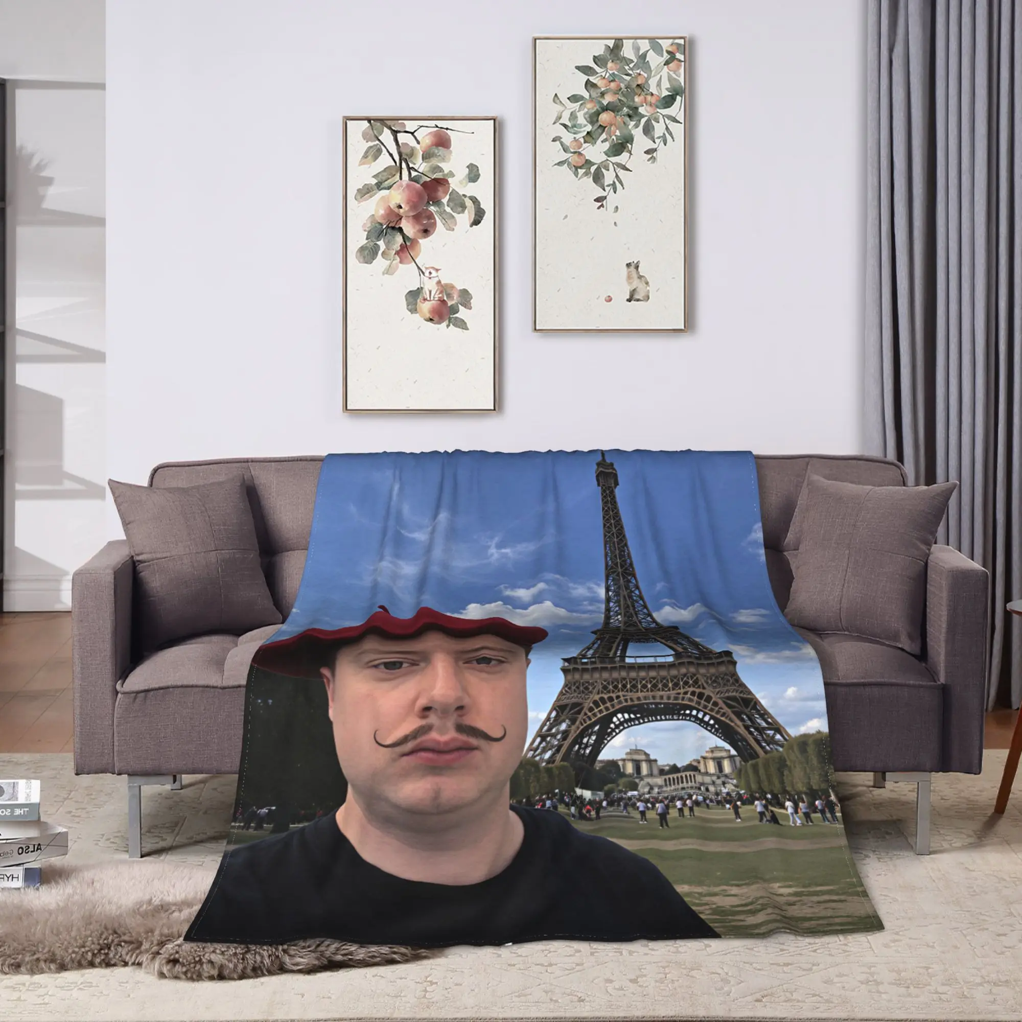 Mellstroy the Eiffel Tower Blanket Soft Novelty Plush Throw Blanket For Couch Chair Sofa Bed Picnic Flannel Bedspread Bed Cover