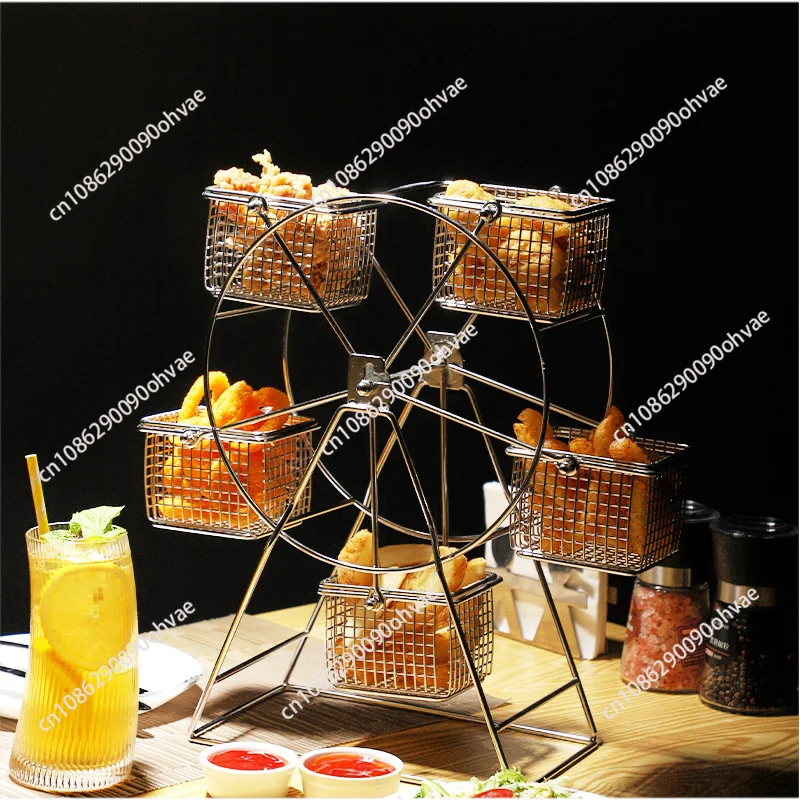 

Ferris Wheel Rotating Snack Rack French Fries Fried Chicken Basket, Gourmet Snack Box Bar KTV Dim Sum Food Display Rack