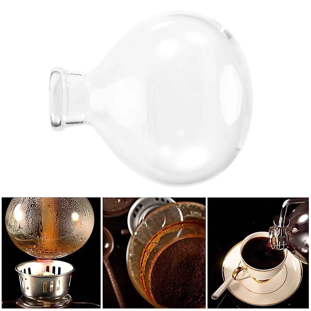 Accessori per pentole per sifone da caffè TCA-3/5Cup sifone in vetro di alta qualità caffettiera sottovuoto parti sostituire (B)