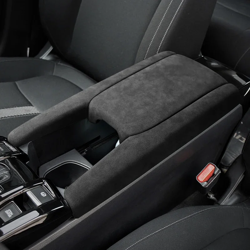 

For Honda 10th Civic FC FK 2016-2021 Italian Suede Overlay Interior Car Gear Knob Cover Rear Air Outlet Frame Armrest Lid Panel