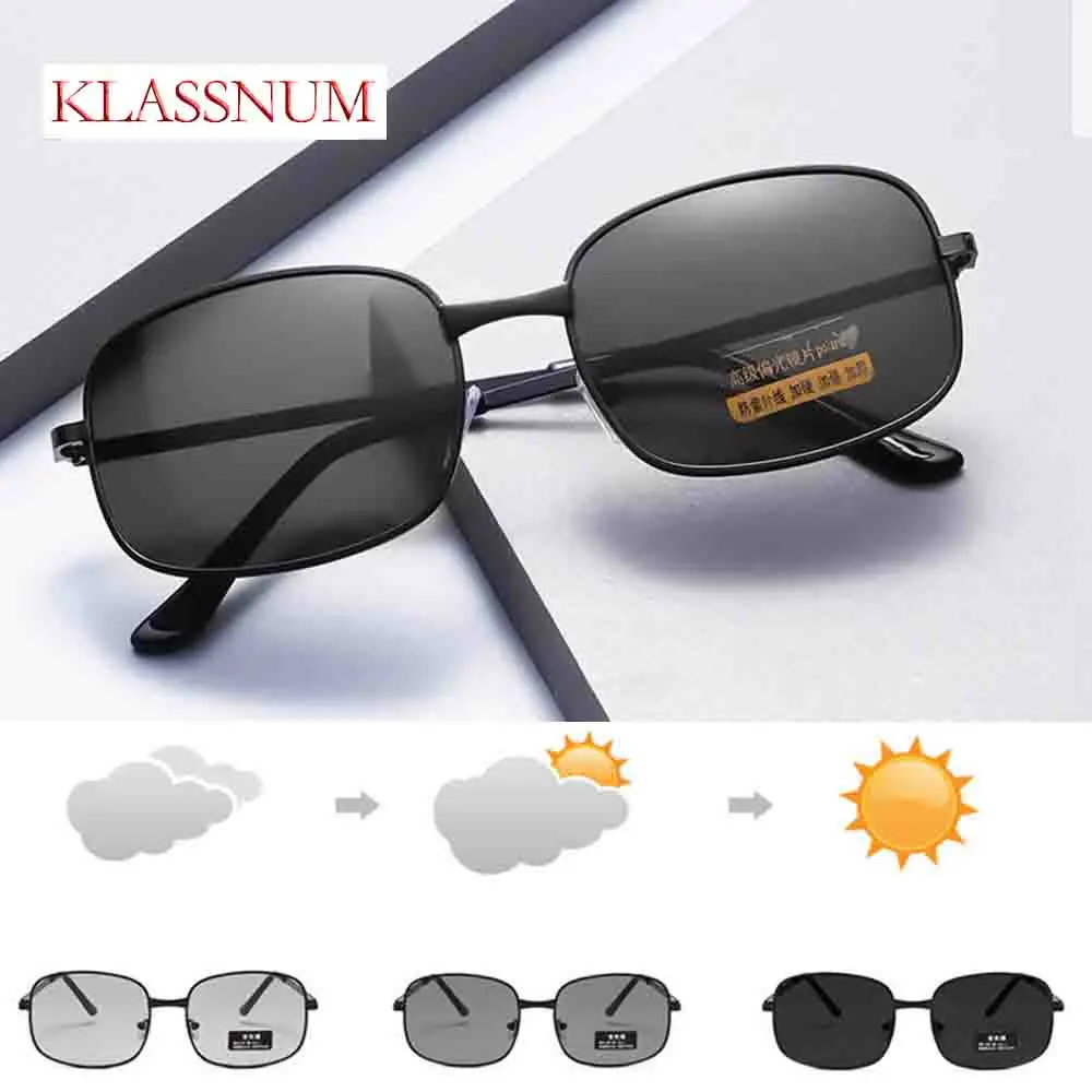 KLASSNUM Men'S Color-changing Polarization Sunglasses Day and night use Shades For Travel Fishing Riding Driving Shopping