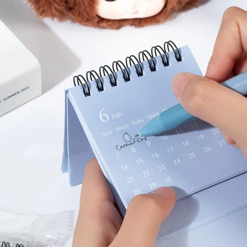 Para programação diária planejamento mini calendário de mesa 2026 pequeno flip calendário semanal criativo bobina calendário planejador