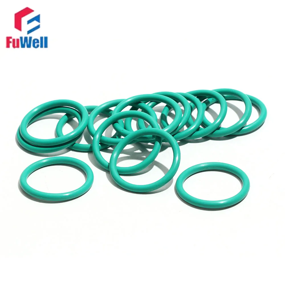 Fuwell 2 قطعة CS 8.6 مللي متر FKM المطاط يا خاتم OD 50 ~ 280 مللي متر O-حلقة الفلور طوقا النفط ختم الأخضر مقاومة الضغط ومقاومة التآكل