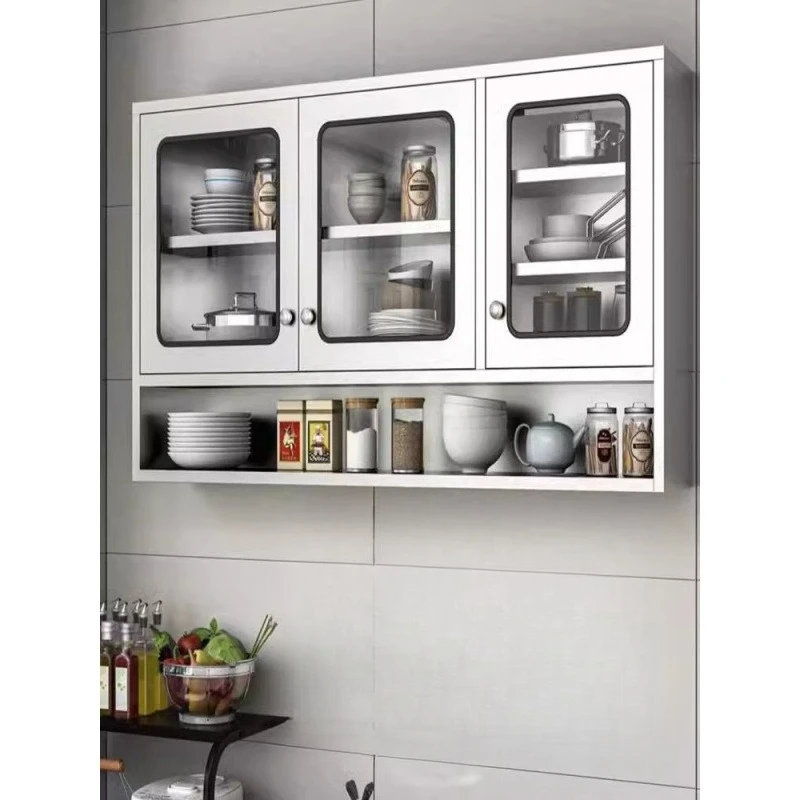 Stainless steel wall cabinets, wall-mounted storage cabinets, bathroom and balcony sliding door storage cabinets