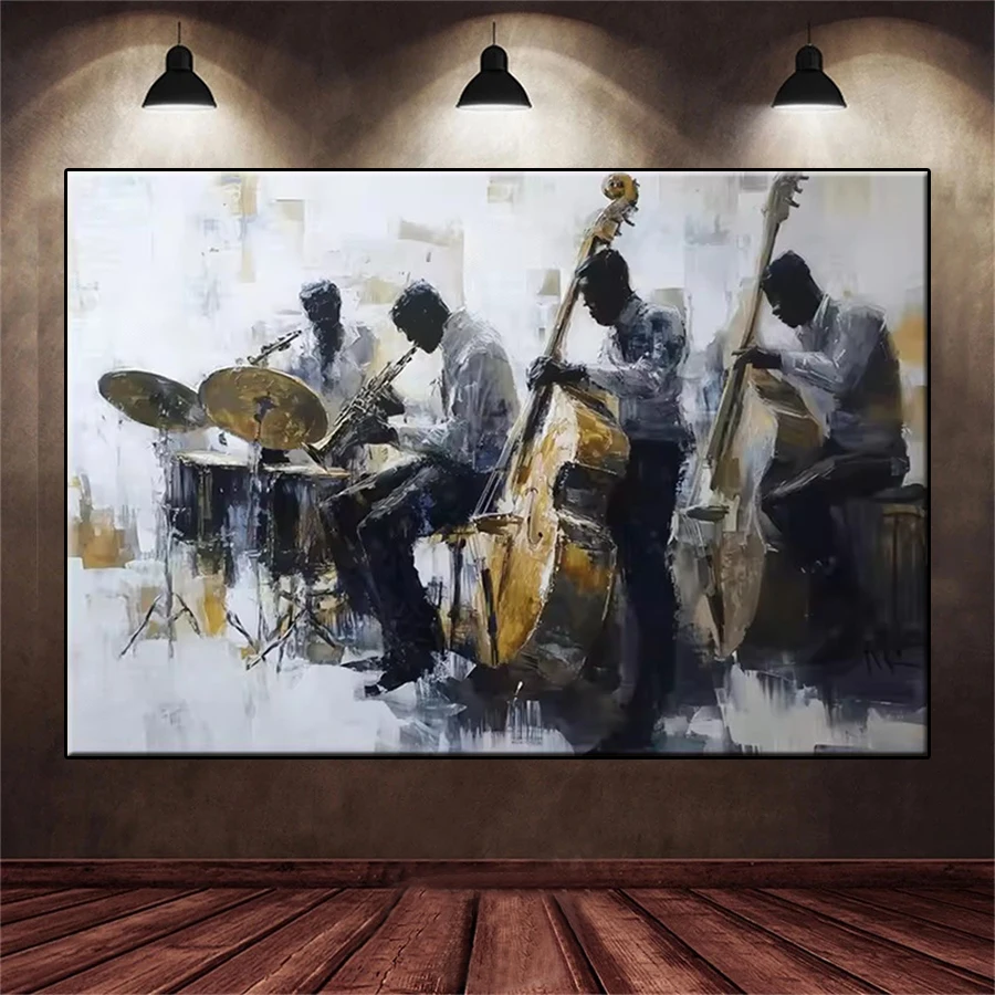 Diamond Painting Kit New Abstract Art Jazz Music Performance Full Drill DIY Diamond Embroidery Mosaic Home Adult Decoration Gift