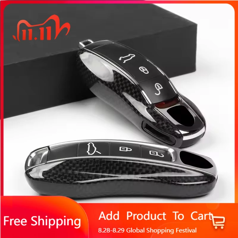 

Interior Stickers For Porsche Cayenne 92A 9YA Macan 95B Panamera 971 911 718 Boxster 982 Cayman Taycan Real Carbon Fiber Car Key
