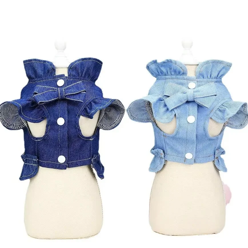 Hund Denim Weste Harness Haustier Kleid Brust Kleidung Für Welpen Yorkie Pommerschen Outdoor Haustiere Hunde Katzen Zubehör