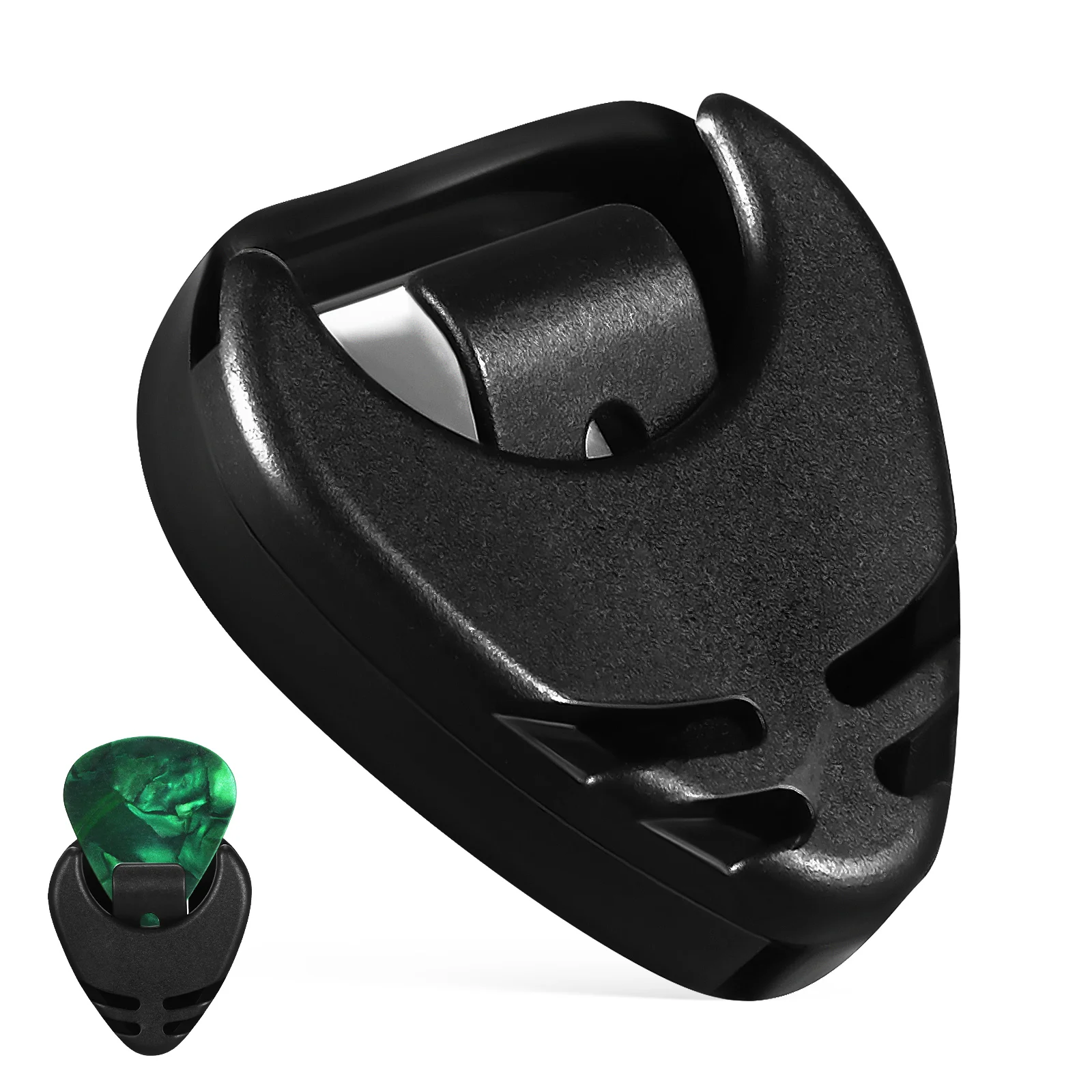 Guitar Pick Black Supplies Box Picks Container Plastic Abs Holder to Attach Acoustic Case