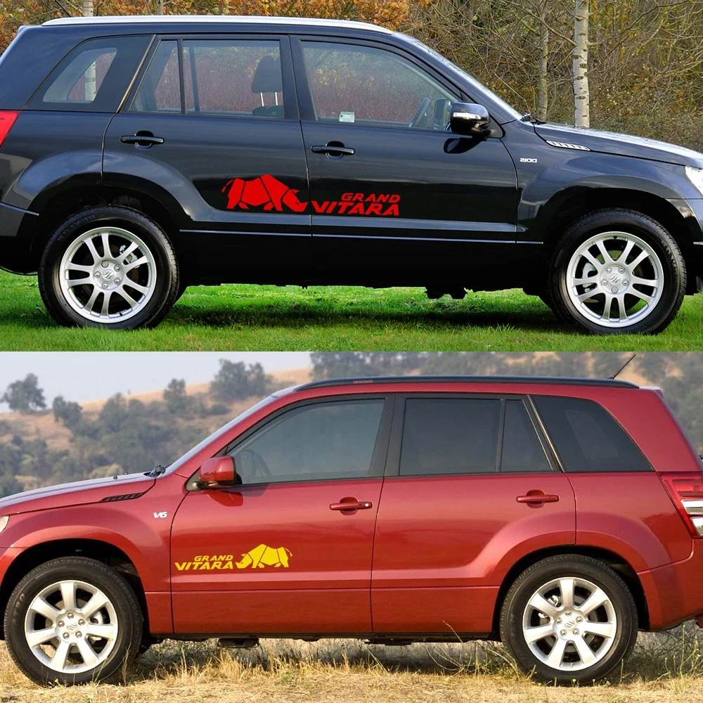 2PCS Car Door Side Stickers For Suzuki Grand Vitara AT MT 4X4 OFF ROAD Sport Stripes Styling Auto Accessories Vinyl Film Decals view 4