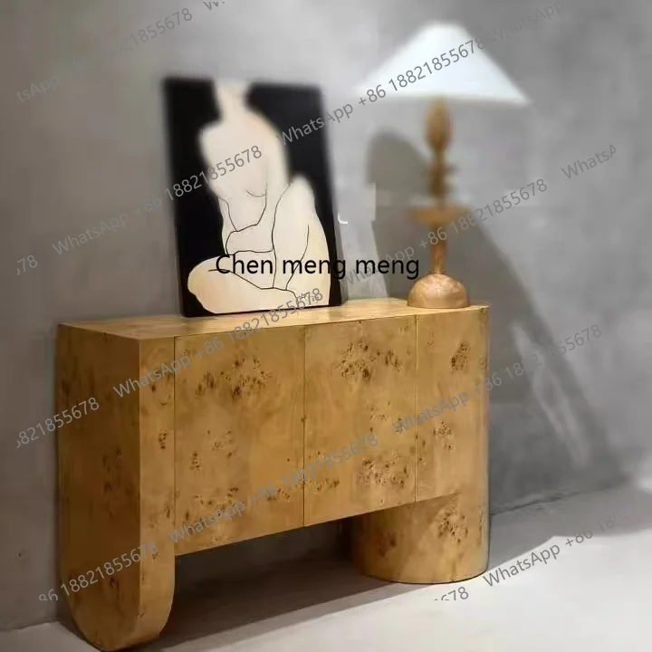 

Solid wood, entrance, decorative cabinet, minimalist side cabinet against the wall, corridor entrance platform