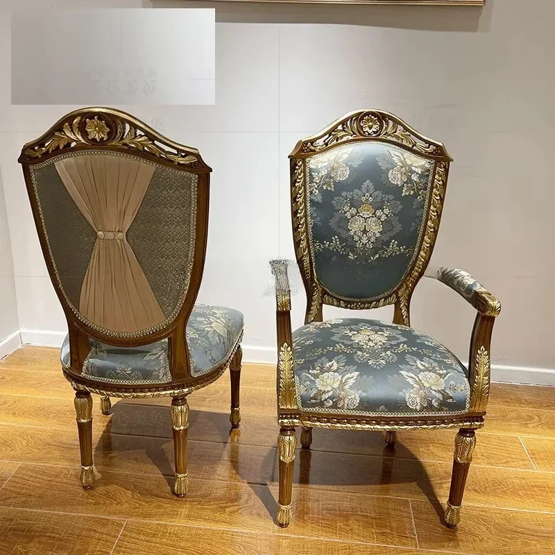 Armchair solid wood double-sided carved armchair whole house furniture hotel chair