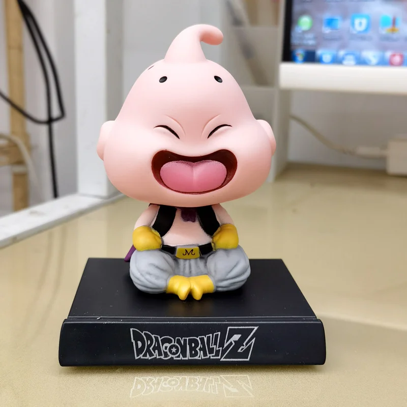Dragon ball z bonecas suporte de telefone anime figura son goku kuririn balançando a cabeça bonecas ornamentos carro acessórios crianças brinquedos