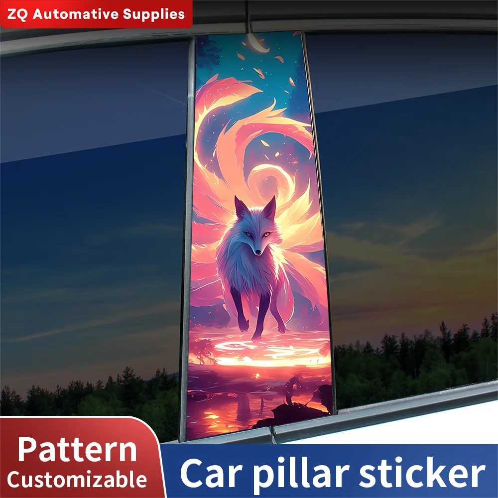 

Fox Animals Car Stickers Auto B Pillar Waterproof Sunscreen Decor Cover Scratches Car Door Pillar Vinyl Decals Auto Accessories